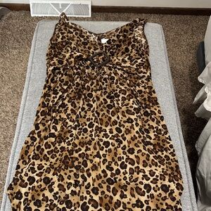 Leopard Print Dress with Buckle Detail